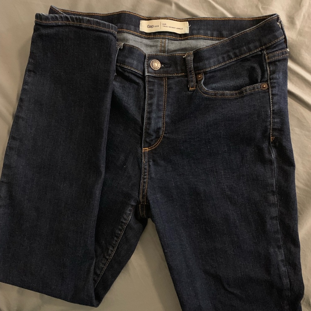 Gap 1969 true skinny dark wash ankle jeans indigo